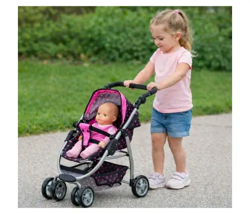 Alice leļļu rati 2in1 Black/Pink