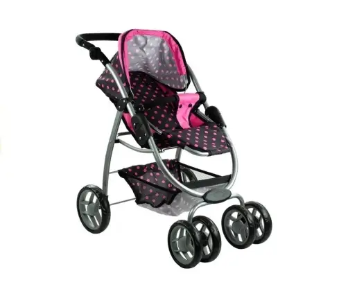 Alice leļļu rati 2in1 Black/Pink