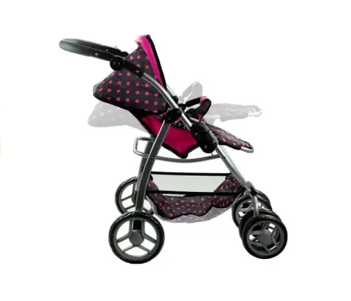 Alice leļļu rati 2in1 Black/Pink
