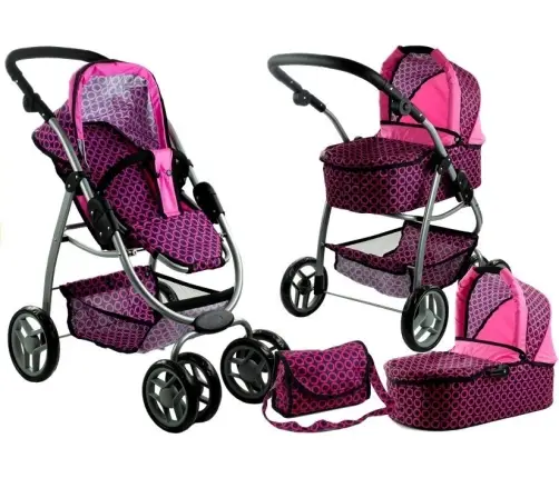 Leļļu rati 2in1 Alice Pink/Black