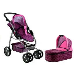 Leļļu rati 2in1 Alice Pink/Black