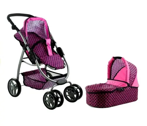 Leļļu rati 2in1 Alice Pink/Black