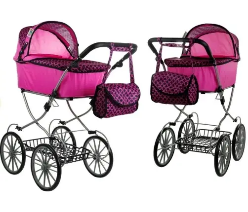 Leļļu rati Alice Retro XL Pink