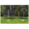 Batuts ar drošības tīklu un kāpnēm 244 cm (8ft)  SPORT PRO Green