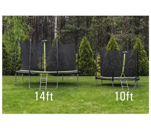 Batuts ar drošības tīklu un kāpnēm 427 cm (14ft) Sport PRO Green Batuts ar drošības tīklu un kāpnēm 427 cm (14ft) Sport PRO Green