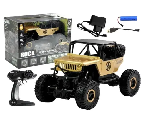Radiovadāmā mašīna Monster Car Jeep Gold