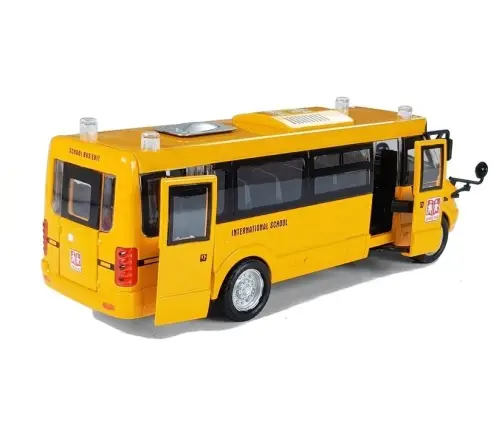 Metal School Bus with friction drive Die Cast Model