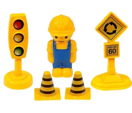 Construction Site Set Excavator Truck Crane