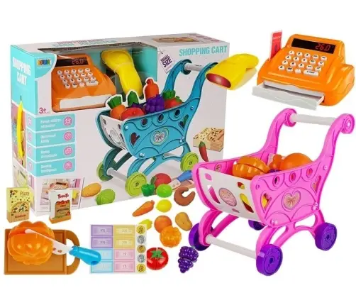 Pink Trolley with Cash Register Accesories