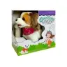 Plush Dog on Lead Controlled Pilot Bone White-Brown