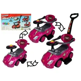 Stumjama mašīna ar rokturi Mega Car 3in1 Pink