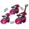 Stumjama mašīna ar rokturi Mega Car 3in1 Pink