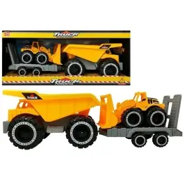 Tipper with trailer and Bulldozer 49 cm Construction site Tipper with trailer and Bulldozer 49 cm Construction site