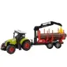 Tractor and forest trailer with wood