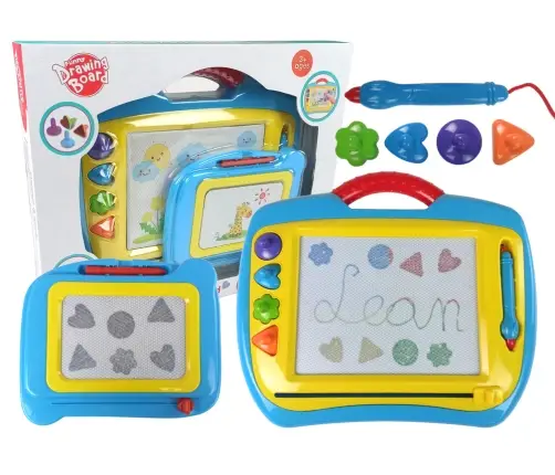 Set of 2 Magnetic Table with Stamps Blue and Yellow