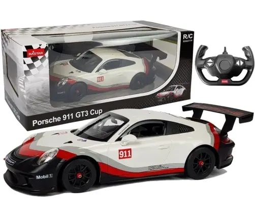 Mašīna ar pulti Porsche 911 GT3 CUP Rastar 1:14 White