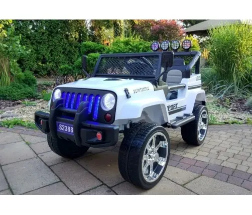 Divvietīgs bērnu elektromobilis S2388 Jeep White Divvietīgs bērnu elektromobilis S2388 Jeep White