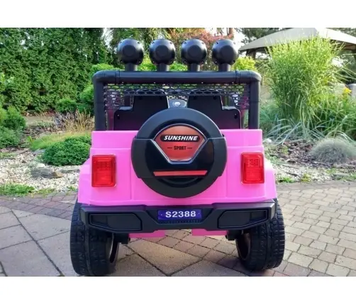 Divvietīgs bērnu elektromobilis S2388 Jeep Pink