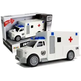 Auto Ambulance with friction drive white 1:20 with sound Auto Ambulance with friction drive white 1:20 with sound