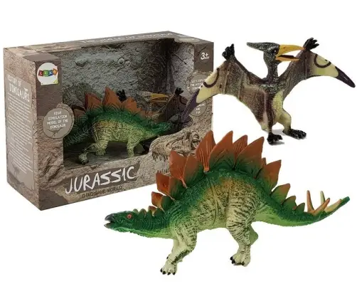 Set of Stegosaurus, Pteranodon Dinosaur Figurines Set of Stegosaurus, Pteranodon Dinosaur Figurines