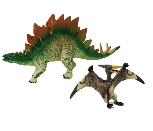 Set of Stegosaurus, Pteranodon Dinosaur Figurines Set of Stegosaurus, Pteranodon Dinosaur Figurines