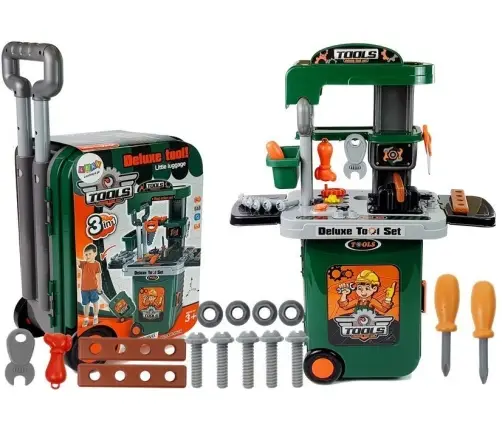 Tool Set in a Wheeled Case Workshop Saw Screwdriver