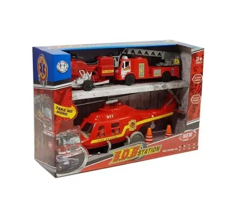 Set of Fire Brigade Vehicles Helicopter Motor Light Sounds Set of Fire Brigade Vehicles Helicopter Motor Light Sounds