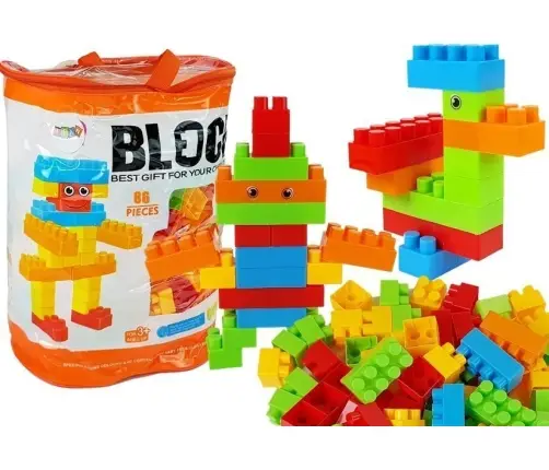 Construction bricks in a bag of 86 elements Construction bricks in a bag of 86 elements