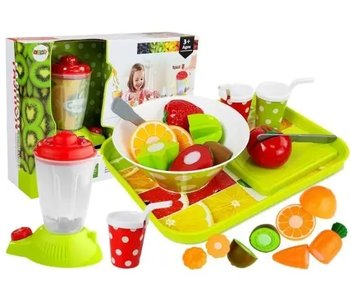 Set of Vegetables and Fruits with a Battery Blender and a Tray Set of Vegetables and Fruits with a Battery Blender and a Tray