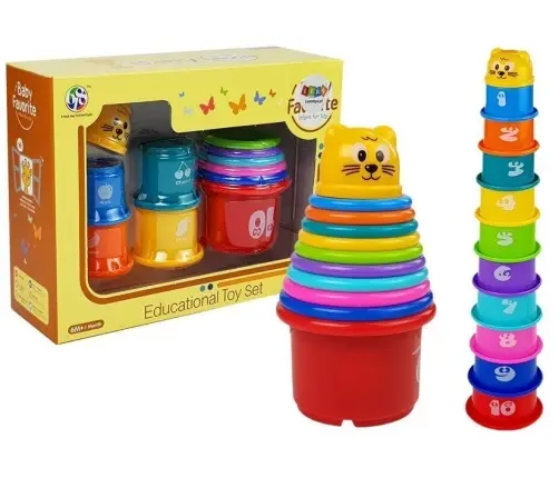 Pyramid Cups for a Baby with a Kitten Patterns