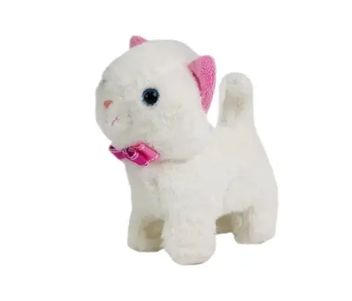 Interactive Cat White Walks and Sings Sound