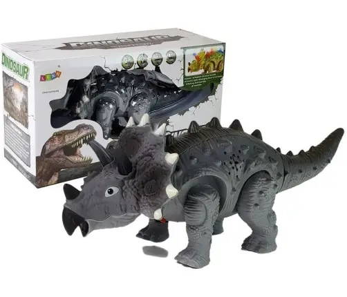 Dinosaur on Battery Triceratops Gray
