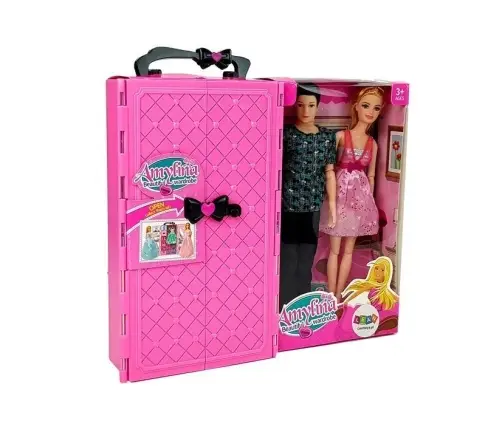 Leļļu komplekts ar garderobi Leļļu komplekts ar garderobi