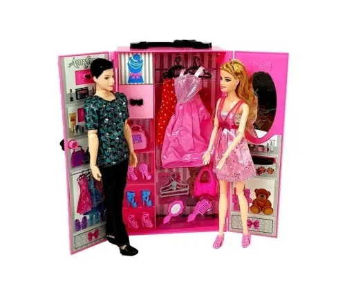 Leļļu komplekts ar garderobi Leļļu komplekts ar garderobi