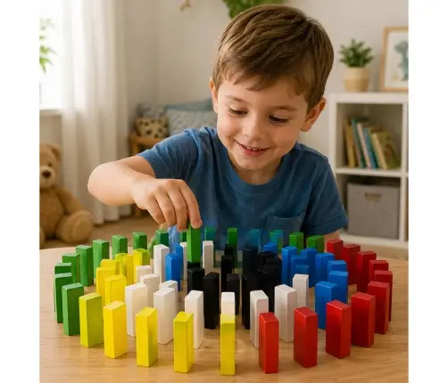 54pcs Wooden Tumbling Tower Blocks Game+Dice