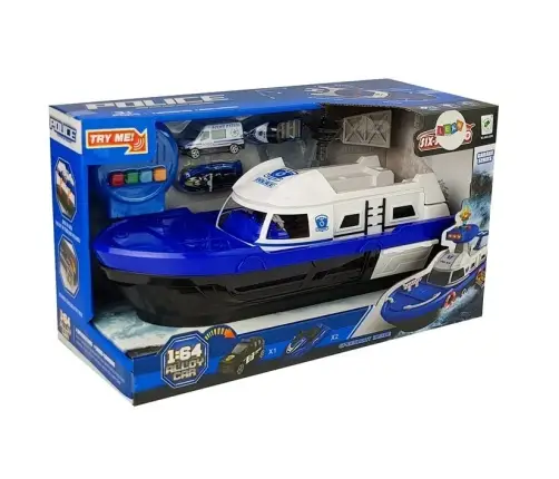 Police Transport Boat with cars, sounds and lights Police Transport Boat with cars, sounds and lights