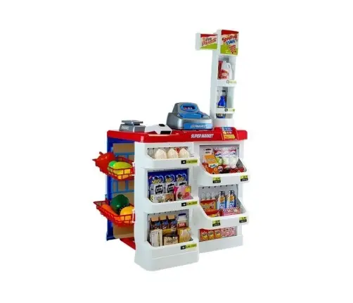 Toy Market with a Trolley Cash Register Scanner Grocery Shopping