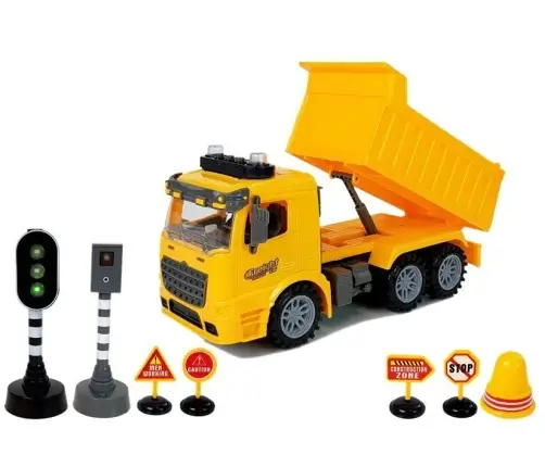 Tipper Construction Site Road Signs Traffic Lights Frictional Drive Sound Light Effects Tipper Construction Site Road Signs Traffic Lights Frictional Drive Sound Light Effects