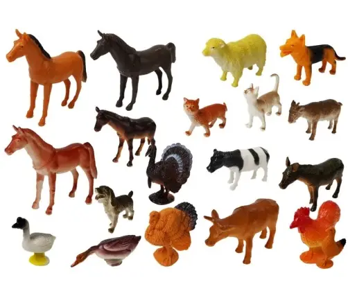Duży Zestaw 20 Figurek Zwierząt Farma Mata