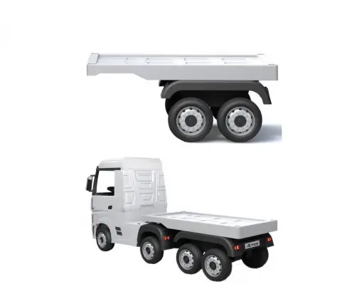 White Mercedes Scania Actros HL358 battery semi-trailer