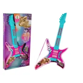 Electric Guitar with Lights and Sounds Pink 62cm