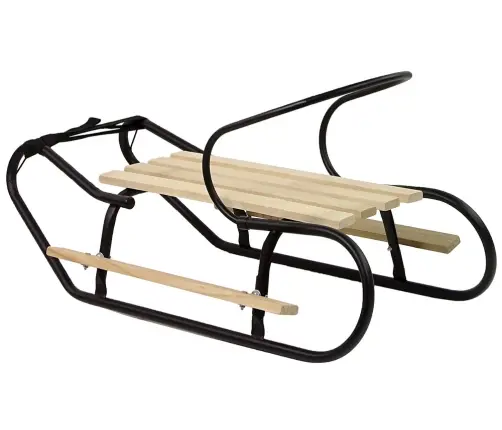 Metal Sled with Backrest Strap Black Metal Sled with Backrest Strap Black