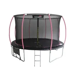 Batuts ar drošības tīklu un kāpnēm 427 cm (14ft) LEAN Sport Max Black-Pink