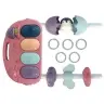 Baby Mat with Foam Rattles Teething Ring Mirror Sound Pink