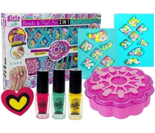 Set of 2 in 1 Bracelet Making and Nail Painting Beads Nail Lacquers Set of 2 in 1 Bracelet Making and Nail Painting Beads Nail Lacquers