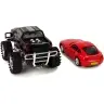Set of Vehicles Black Monster Truck White Caravan 58 cm