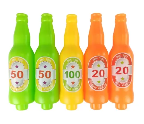 Handball Game Hoop Throw Coloured Bottles Points