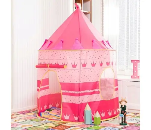 Tent  Princess Palace For Kids Garden Crown Pink