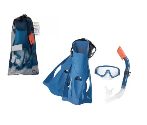 Diving Kit Blue Mask, Fins, Bestway 25020 Tube