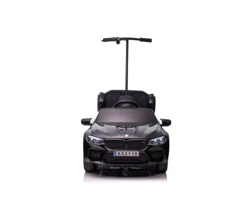 Bērnu elektroauto BMW M5 ar platformu un rokturi vecākiem Black lacquered Bērnu elektroauto BMW M5 ar platformu un rokturi vecākiem Black lacquered